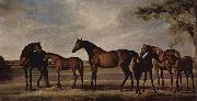 George Stubbs, Stuten und Fohlen angstigen sich vor einem heraufziehenden Unwetter